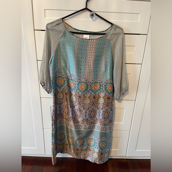 Cotton silk printed mini dress - Picture 2 of 2